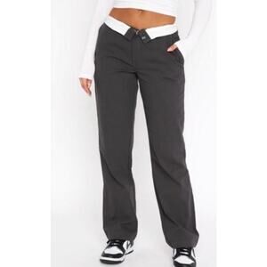 White Fox Boutique NEW Don't Mess Around Pants Women’s Size XL Charcoal